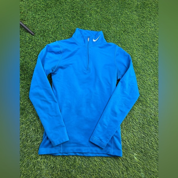 Nike Dri Fit Women’s Small Blue 1/4 Zip pullover Running Training Gym Top sz S - Picture 1 of 6